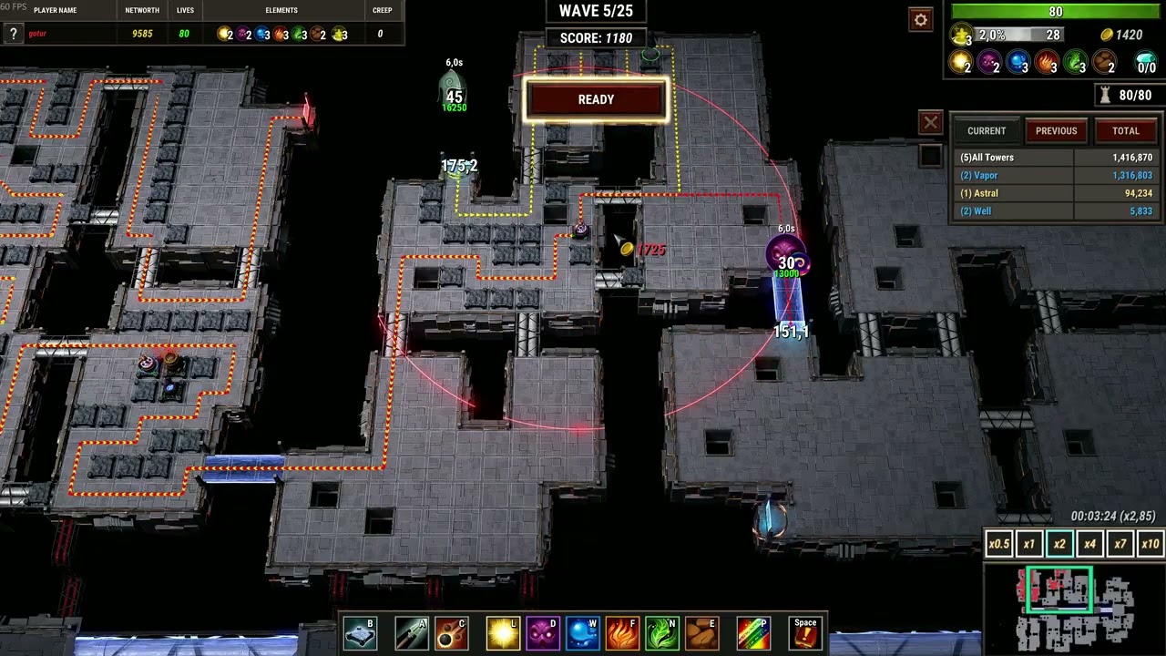 Element TD 2 - Mazing Campaign - Level 13 - A New Divide - Legendary difficulty - No creep lost