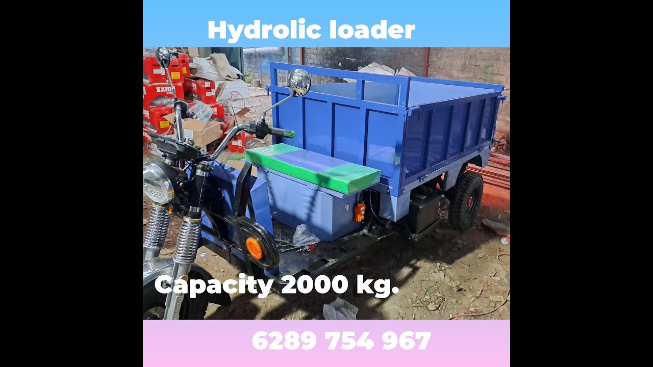 Electric hydraulic loader. ইট ভাটার লোডার.  ই রিকশা লোডার.  টোটো লোডার.  E cart loader.