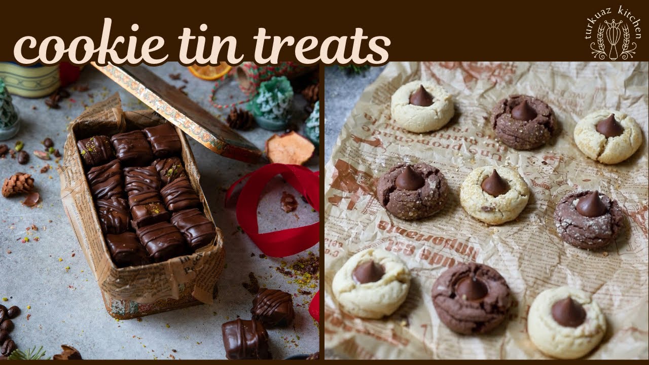 Holiday Cookie Tin Treats (Coffee Chocolate Turkish Delight & Tahini Blossom Cookies)