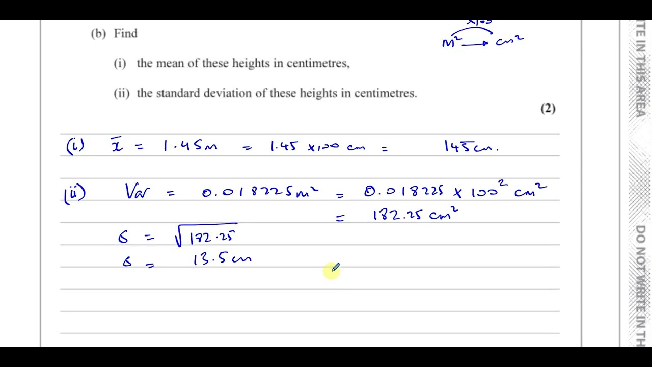 WST01/01 Statistics S1  IAL June 2019 Q1 Mean, Variance & Standard Deviation
