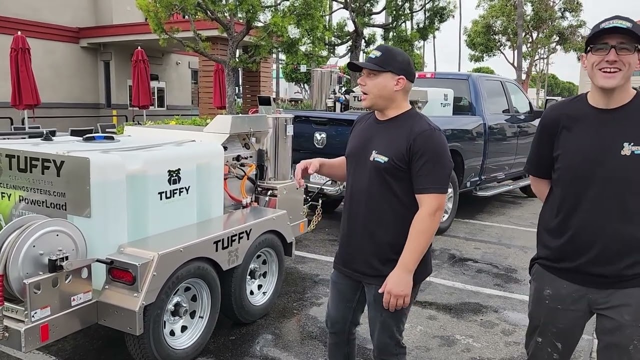 Cleaning A Drive Thru with 4 GPM and 8 GPM Battery Powered Pressure Washer