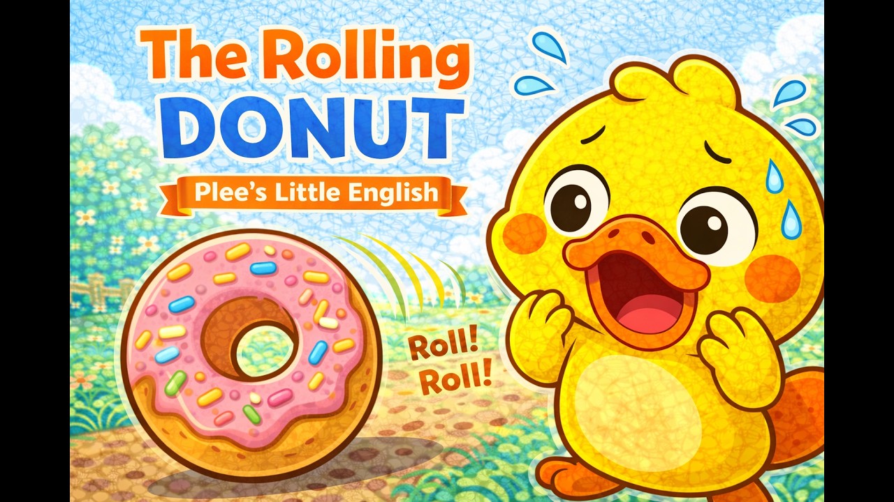 The Rolling Donut 🍩 | Learn Circle & Round Shapes | Kids English with Plee