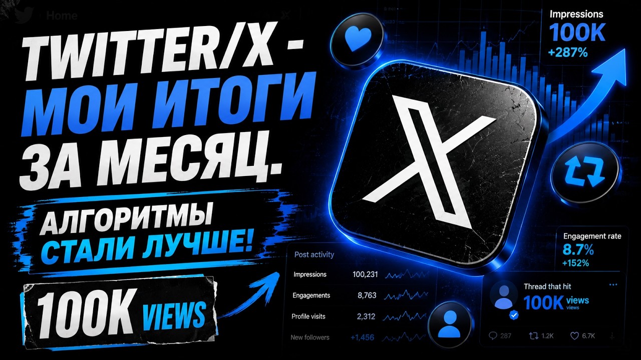 Twitter/X - мои итоги за месяц. Алгоритмы стали лучше!