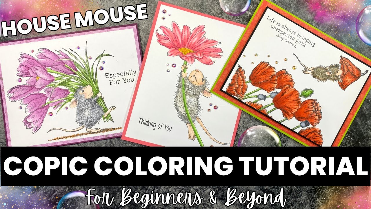 Spellbinders BRAND NEW Summer Collection of  House Mouse Stamps | Copic Coloring Tutorial