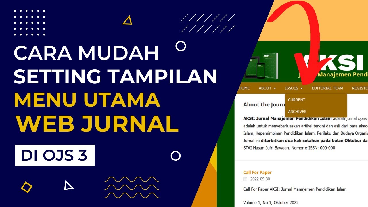 Cara Setting Menu Utama di Header Web Jurnal OJS3