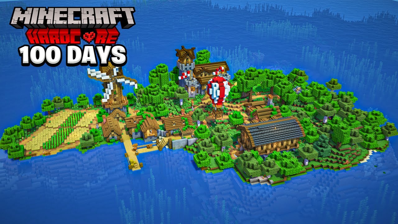 100 Days on an Island in Hardcore Minecraft