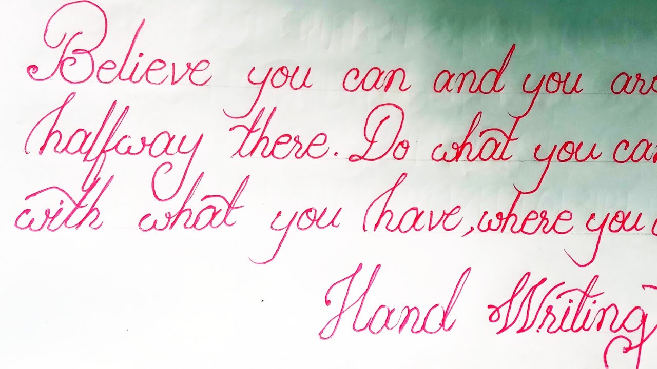 Most beautiful handwriting. 