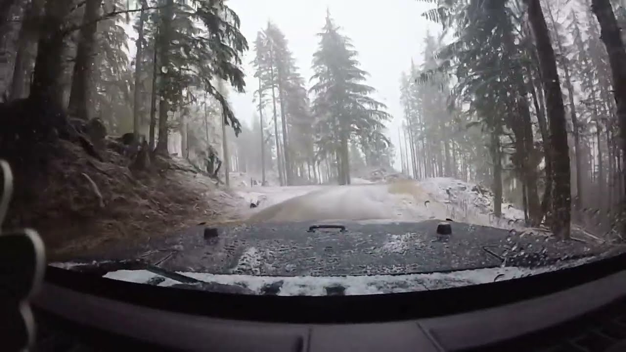 2/13/26 Going up  Green Mountain in granite falls.   Jeep wrangler sahara unlimited we found snow!