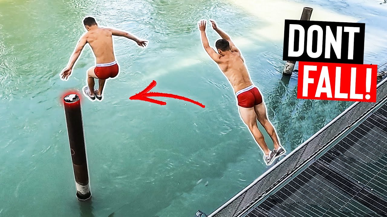 EXTREME SPRÜNGE über DONAUKANAL! 💦 | BRÜCKENSPRUNG, ROPESWING und mehr.. | (Parkour Waterchallenges)