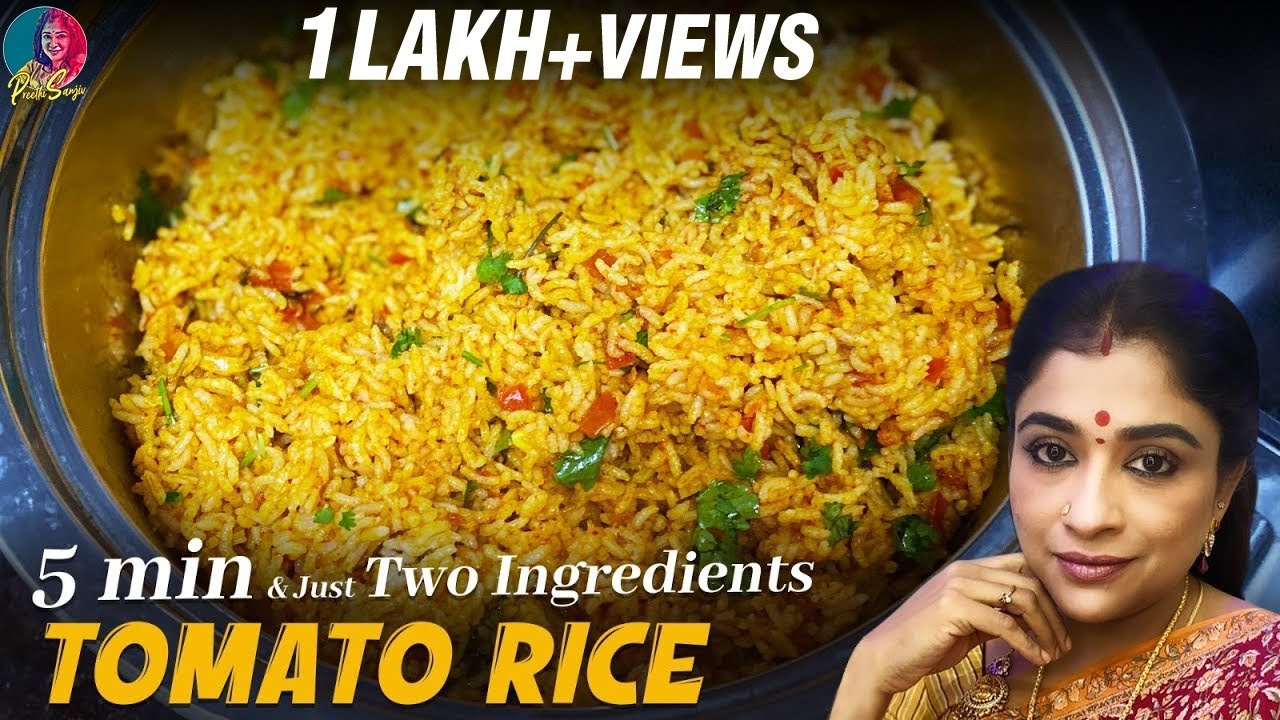 5 min & Just Two Ingredients Tomato Rice | Preethi Sanjiv
