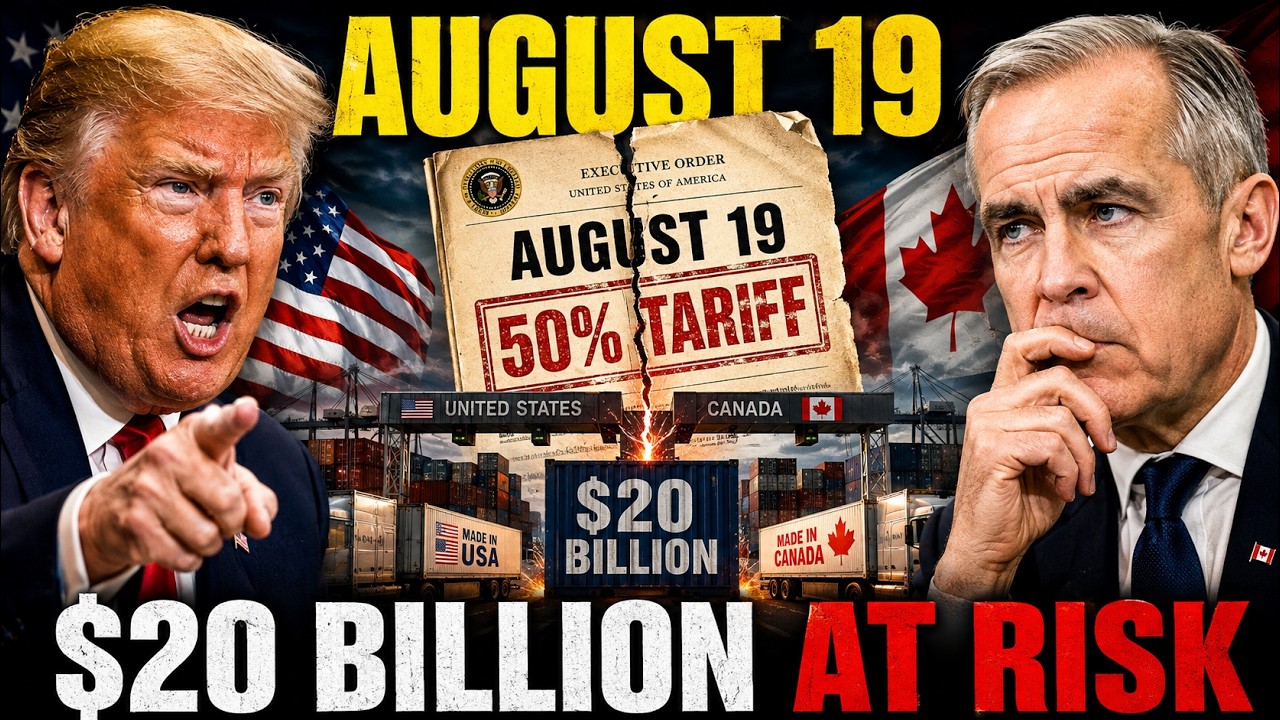 Trump Set August19 as Canada's Tariff Deadline Now$20 Billion in Canadian Exports Hang inthe Balance