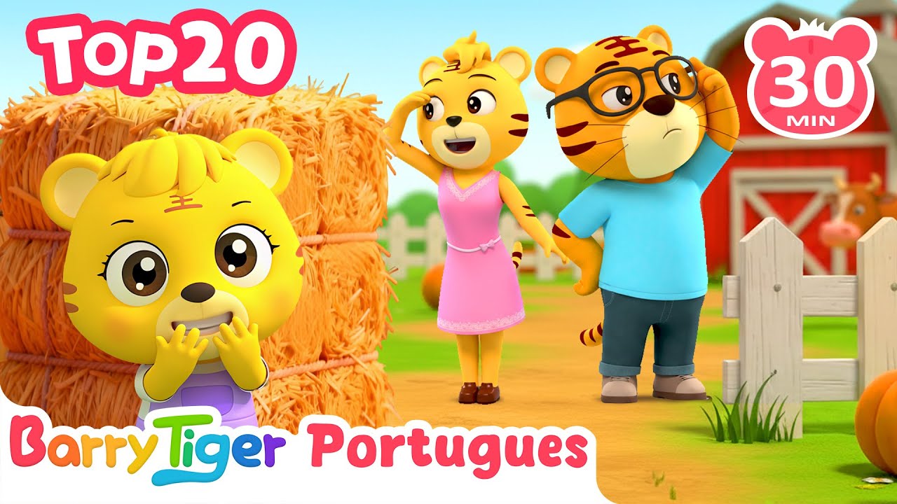 🎉 TOP 20 Canções Infantis Mais Amadas | Peek-A-Boo | Canções Infantis | BarryTiger em Português