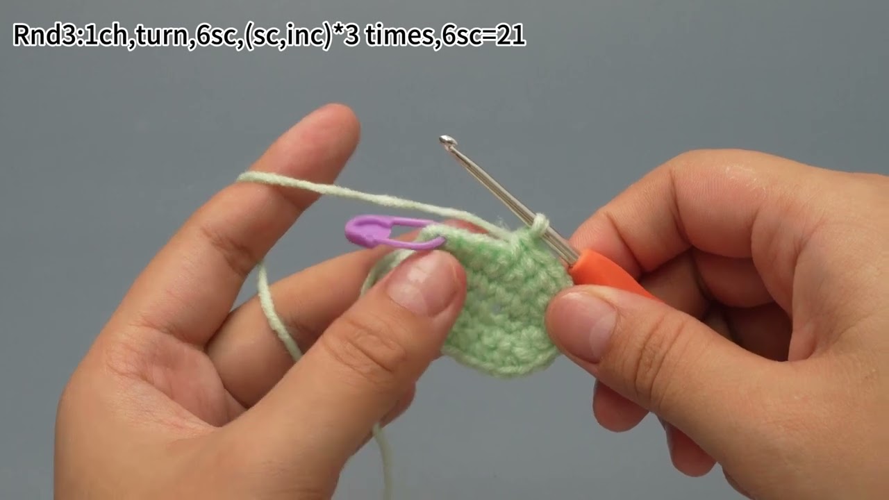 Crochet Big Turtle 11 -Big Leg Rnds 3-4