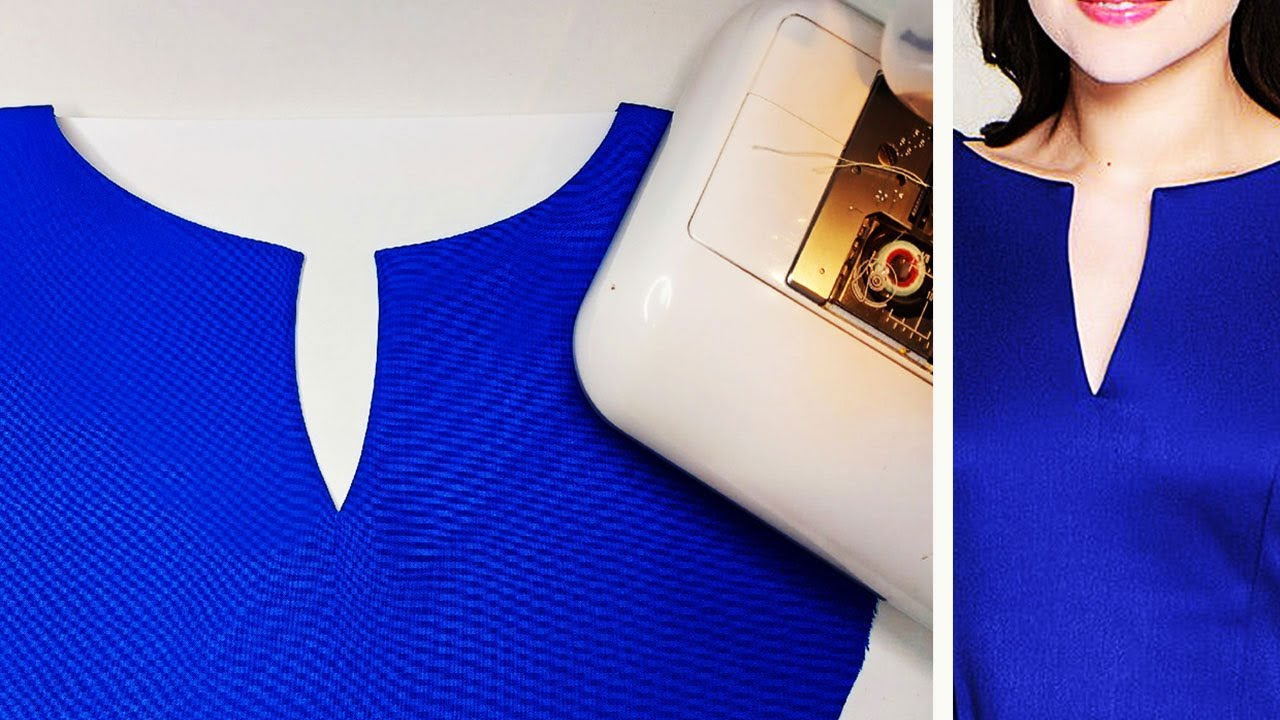 How to cut and sew a beautiful and fancy neckline