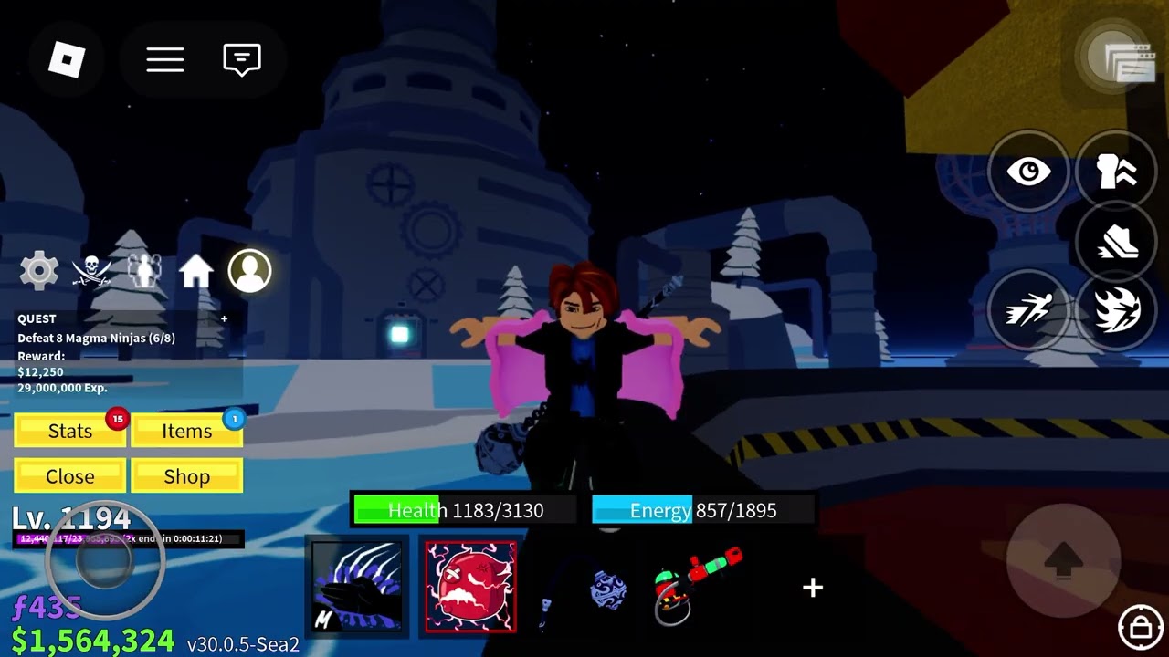 20 minutes of leveling up in blox fruit (early in the morning)