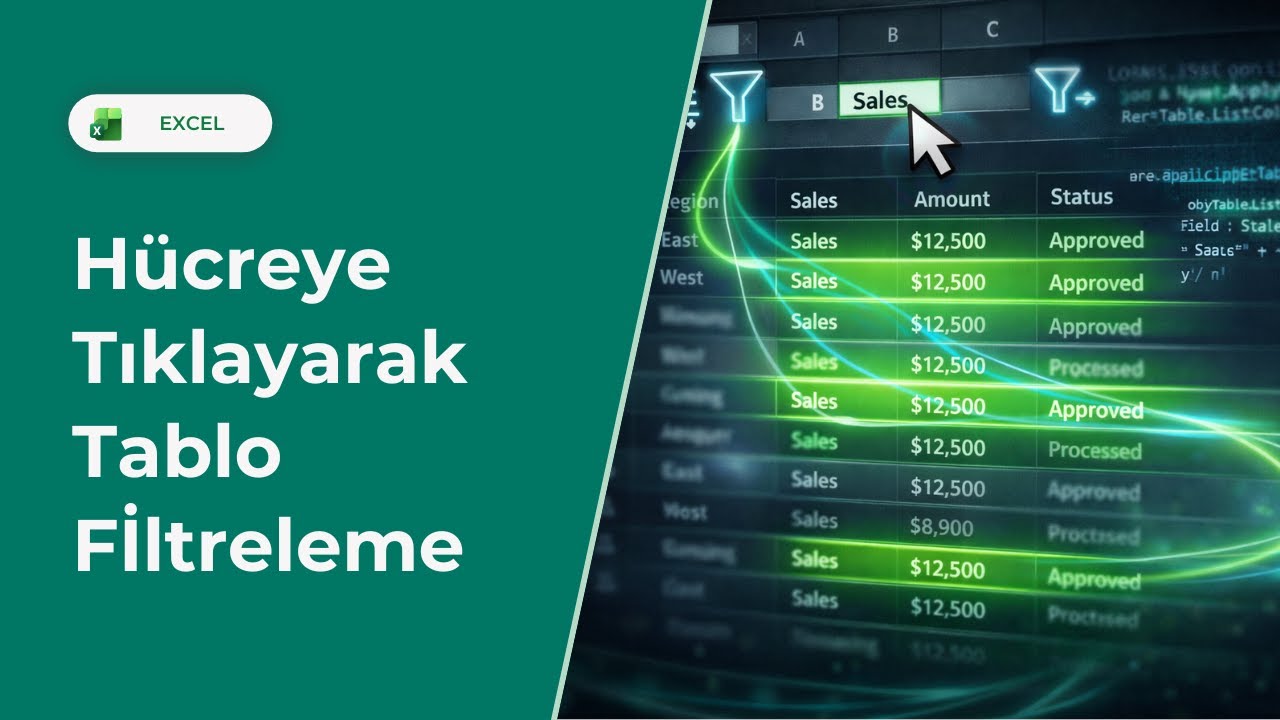 Bir H&uuml;creye Tıkla, Tablo Otomatik Filtrelensin! (Excel VBA) | EXCEL 751