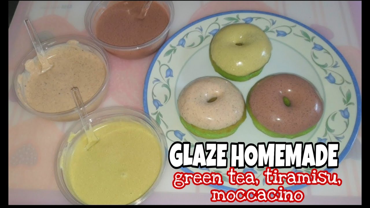 RESEP GLAZE TIRAMISU, GREENTEA, MOCCACINO, glaze Donat awet dan simple