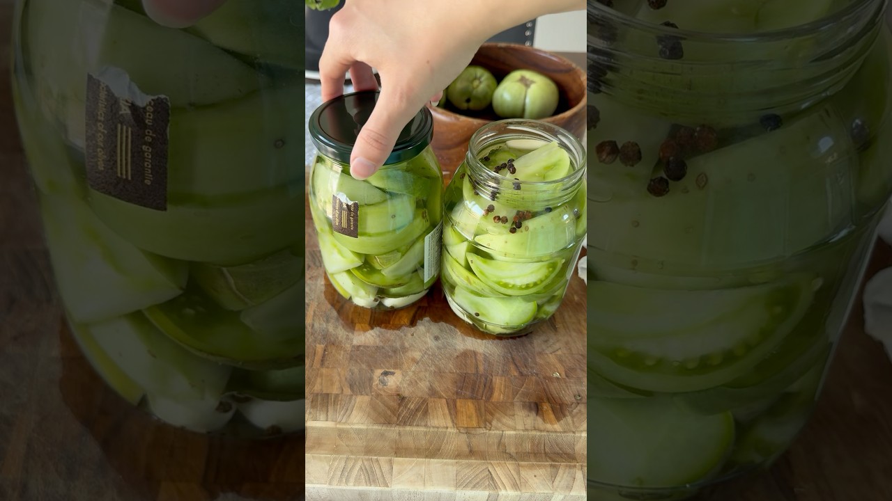Using up the last of summer produce with the best green tomato pickles