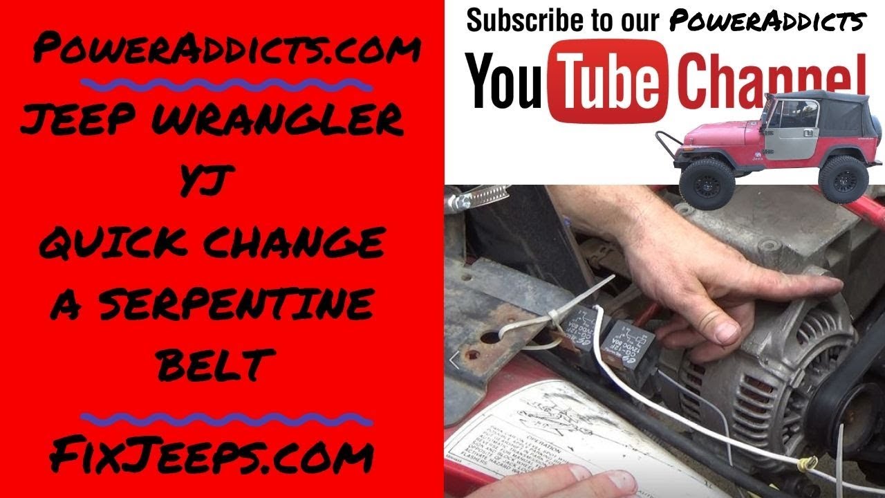 Jeep Wrangler - Fast Serpentine Belt Change #changefanbelt #serpentinebelt