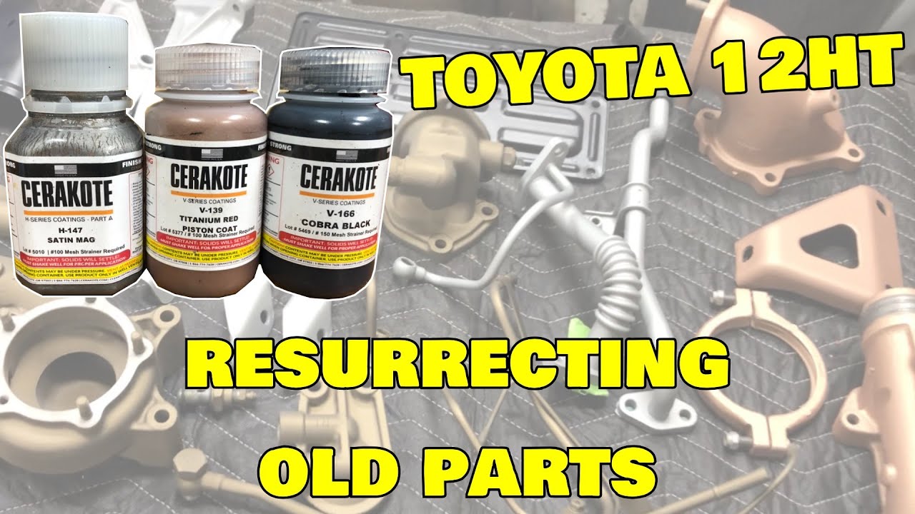 Toyota 12HT engine parts getting Cerakoted, AMAZING results!