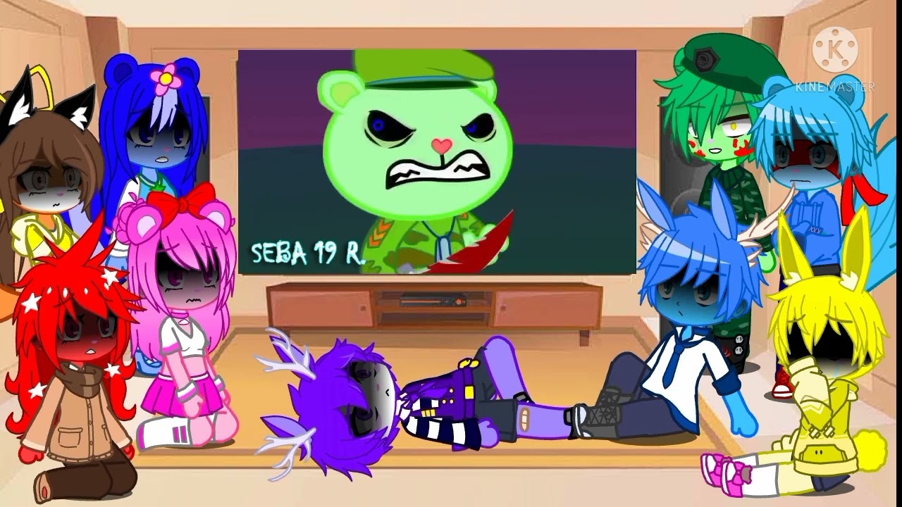 Реакция Happy tree friends на HTF amnesia 2 | Gacha Friends