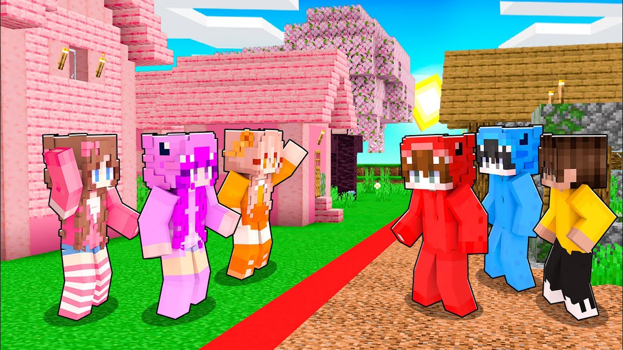 Las CHICAS DIVIDIERON LA ALDEA en Minecraft!
