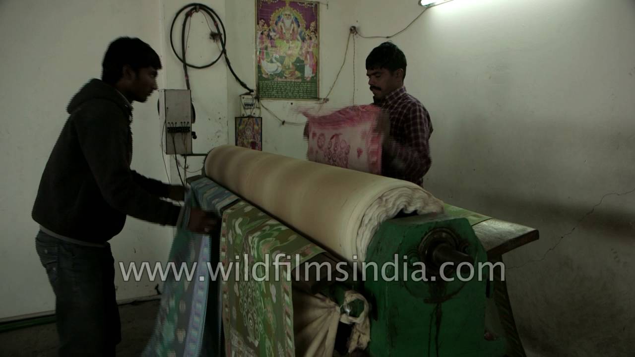 Pressing or ironing in finishing section : Shawl Manufacturing