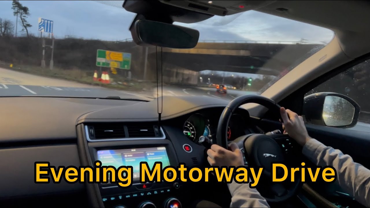 Jaguar Motorway Drive | Evening UK Roads | Cockpit POV