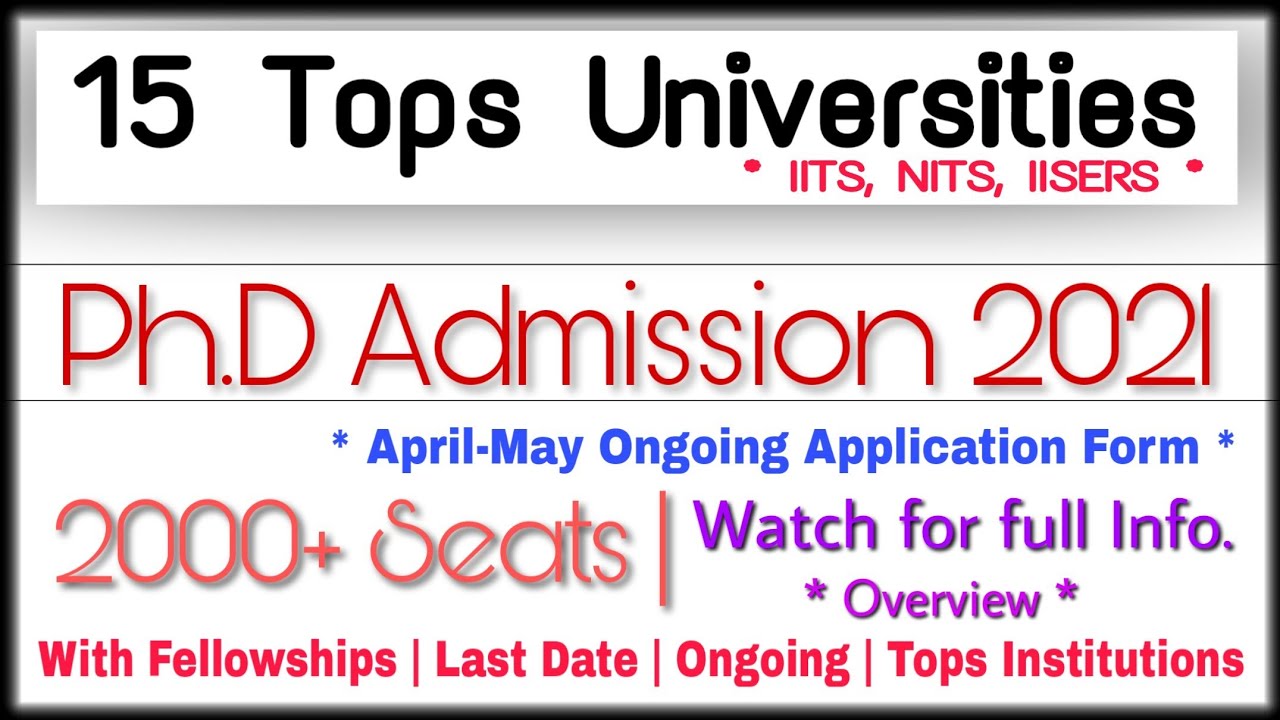 phd admission 2021 | latest phd admission notification 2021