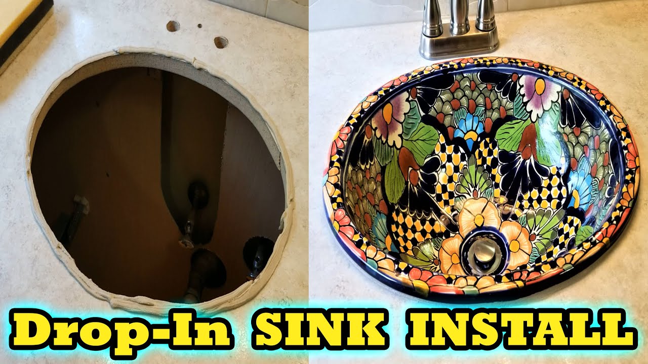 How to install a Drop-In Bathroom Sink into a Formica / Laminate countertop & Make a sink template