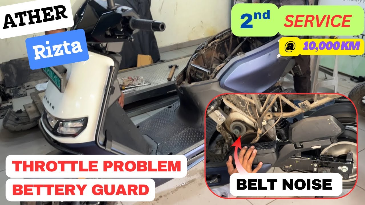 Ather Rizta Second Service Experience at 10000Km || Ather Rizta Belt Noise Problem & Solution ||
