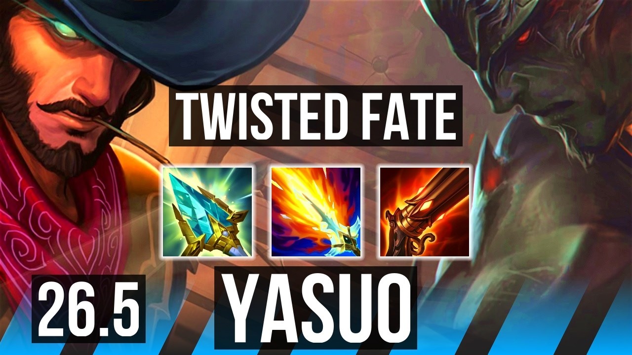 TWISTED FATE vs YASUO (MID) | Good KDA: 12/1/7 | KR Master | 26.5