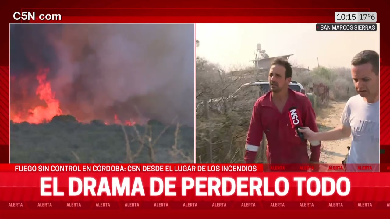 FUEGO sin control en CÓRDOBA: el DRAMA de los lugareños por PERDERLO TODO