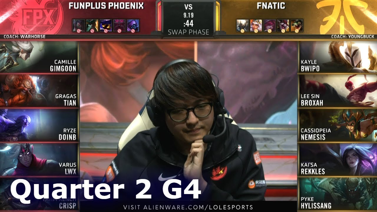 FPX vs FNC - Game 4 | Quarter Finals S9 LoL Worlds 2019 | FunPlus Phoenix vs Fnatic G4