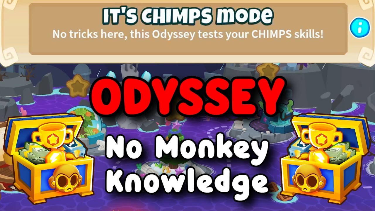 BTD6 Odyssey | No Monkey Knowledge Guide | Hard Mode Tutorial | It's Chimps Mode