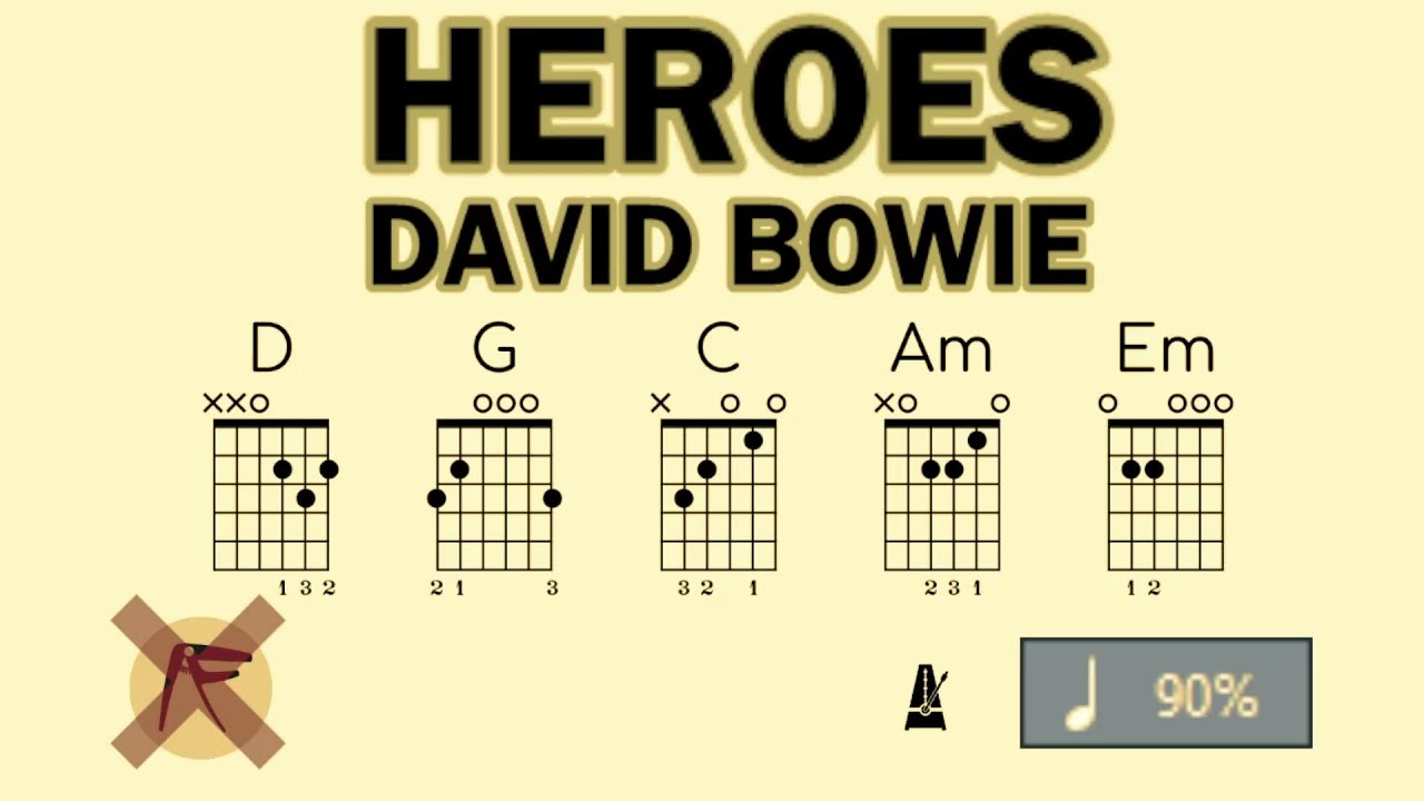 🎸 • DAVID BOWIE • HEROES • 🎶 • ARPÈGE PAR GROUPES DE 8 NOTES • ⏱️ x90 • ⭐⭐