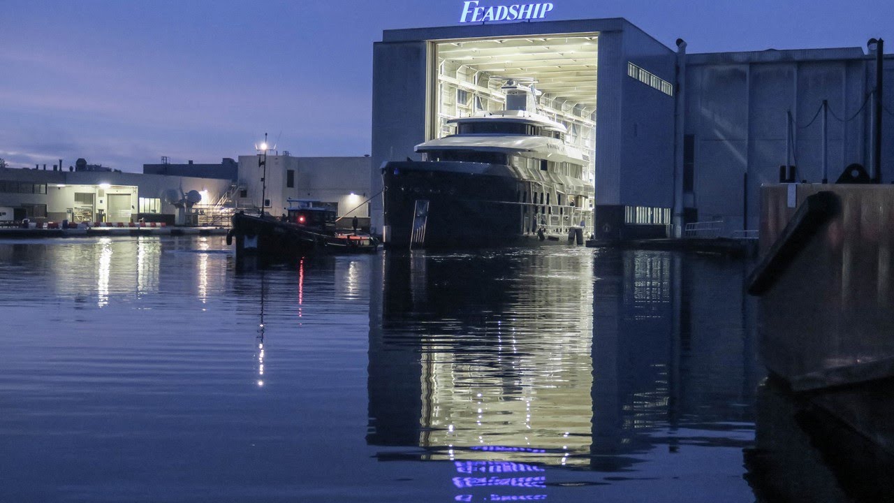 Feadship launched Shinkai (Project 708) at their shipyard in Aalsmeer yesterday