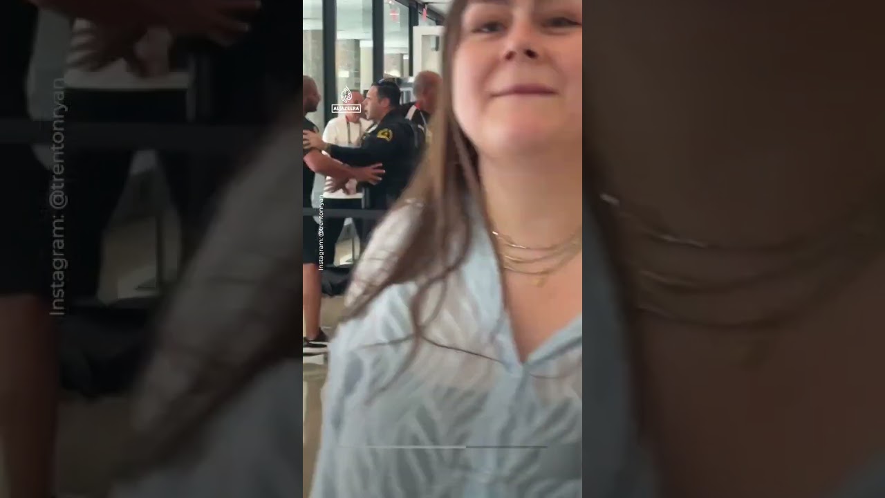 US Police staff spark altercation with Egyptian players posing with fans | AJ #shorts