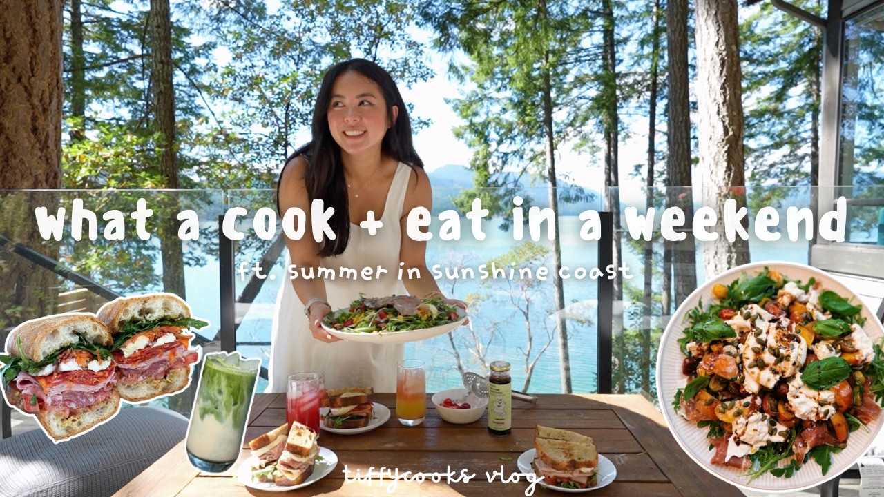 summer food diaries 🥗 🍓🍝 | celebrating mom's birthday, sunshine coast, cabin life, life after grief