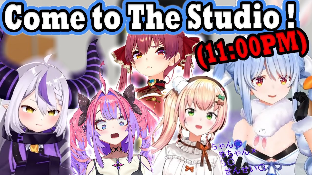 Pekora Calls Marine, ViVi & Nene for a Late-Night Off-Collab in the Studio !