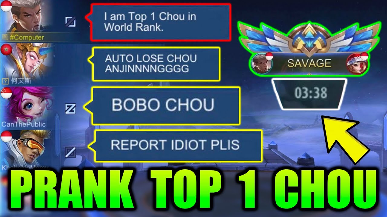PRANK TOP 1 CHOU WORLD RANK | 3 Minutes SAVAGE !!! TEAM AUTO TOXIC