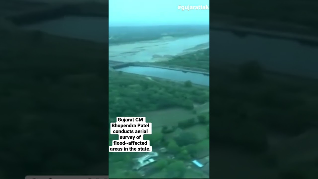 CM Bhupendra Patel conducts aerial survey of the flood-affected areas in state.