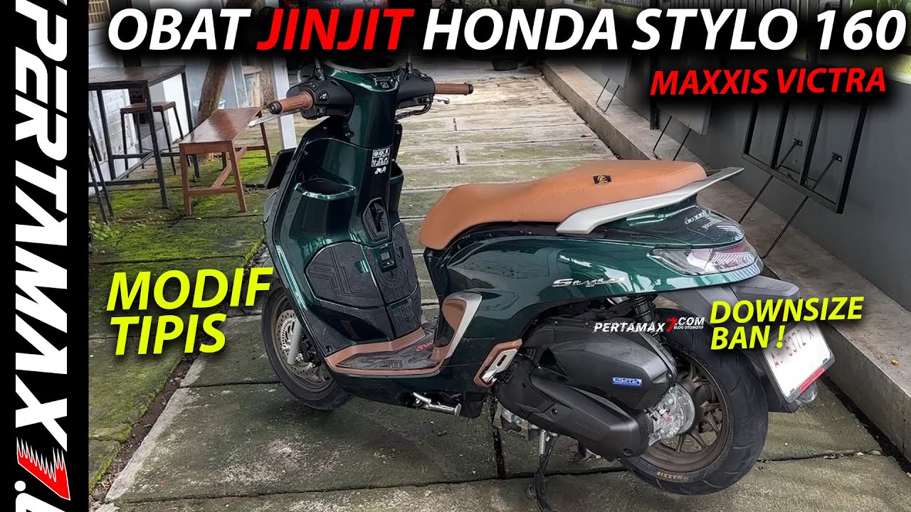 MODIFIKASI Honda Stylo 160 ABS Hijau Ceper Downsize Ukuran Ban Maxxis Victra Obat Jinjit #stylo160