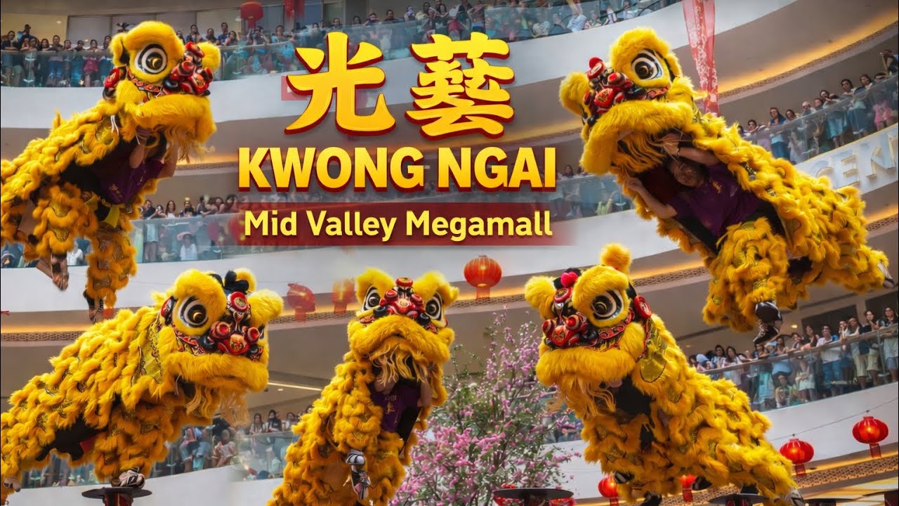  🔥 Acrobatic Lion Dance on High Poles @ Mid Valley Megamall | CNY 2026 群狮起舞 万人同庆 农历新年 光藝 Kwong Ngai