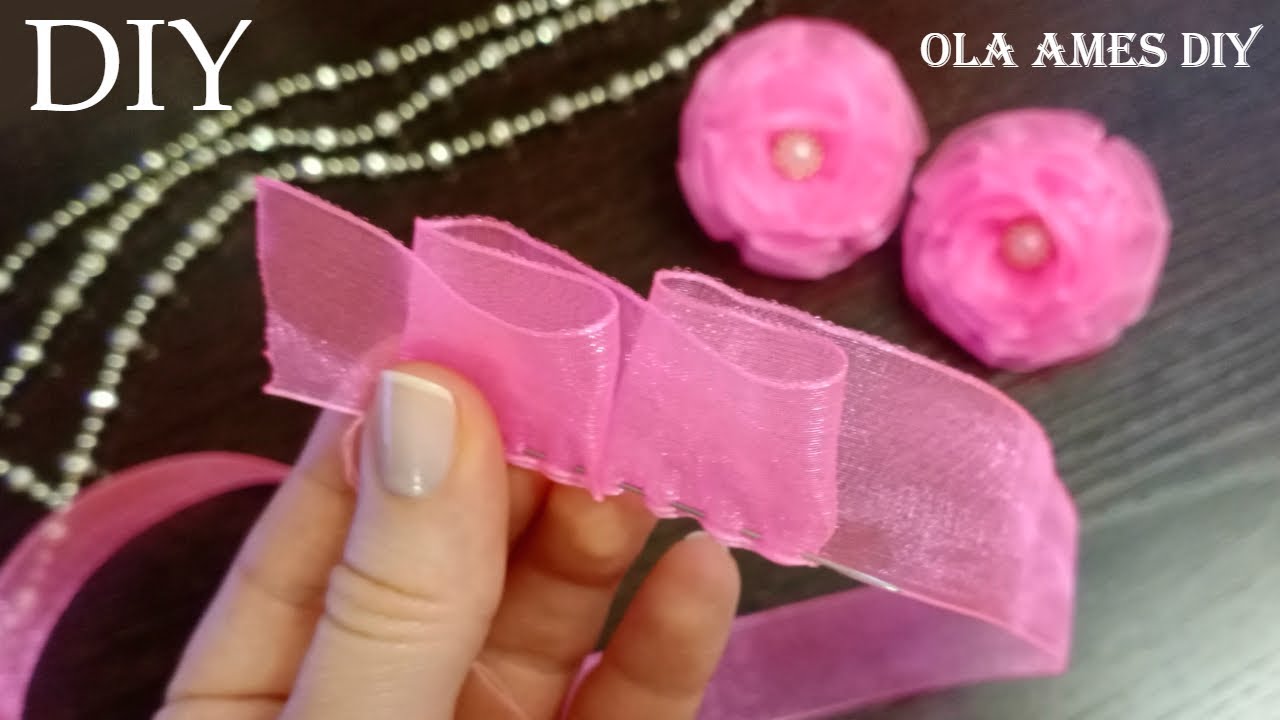Вы Удивитесь насколько это ПРОСТО и БЫСТРО 😍 КРАСИВЫЕ РОЗЫ - ЛЕГКО 💗 Organza Ribbon Roses/ Ola ameS