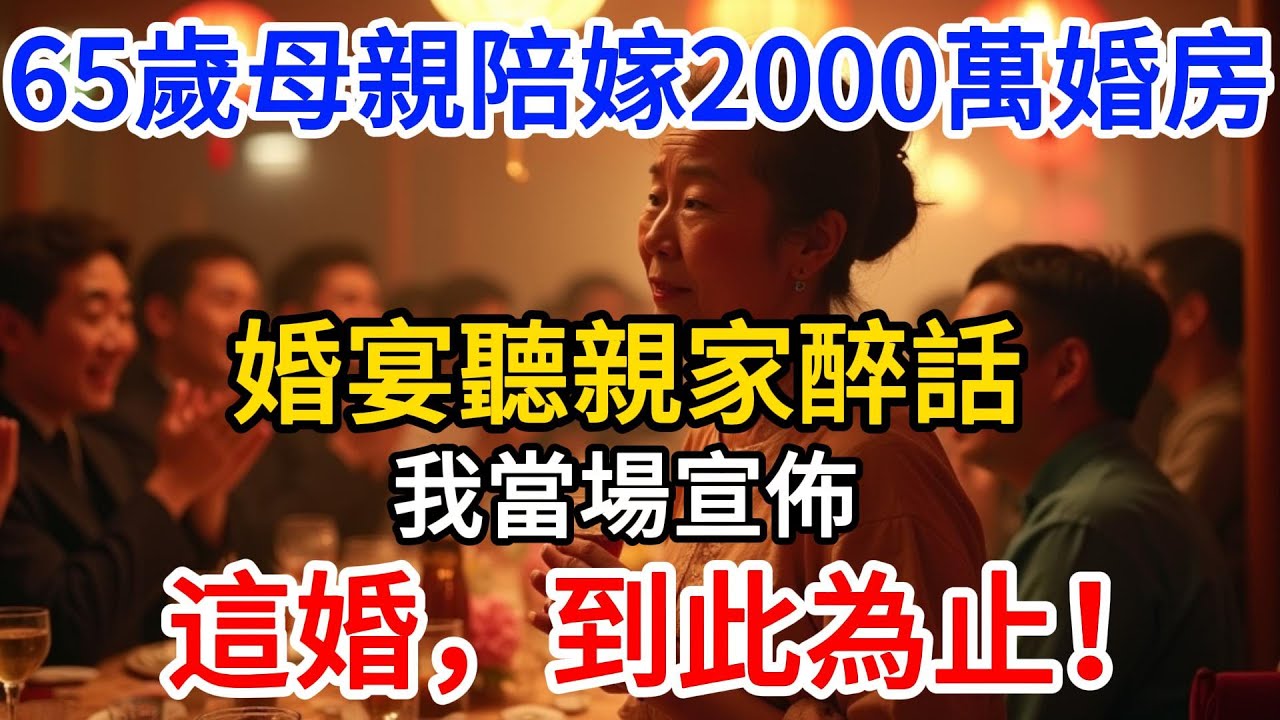 65歲母親陪嫁2000萬豪宅，婚宴聽親家醉話，我播錄音宣佈：這婚，到此為止！