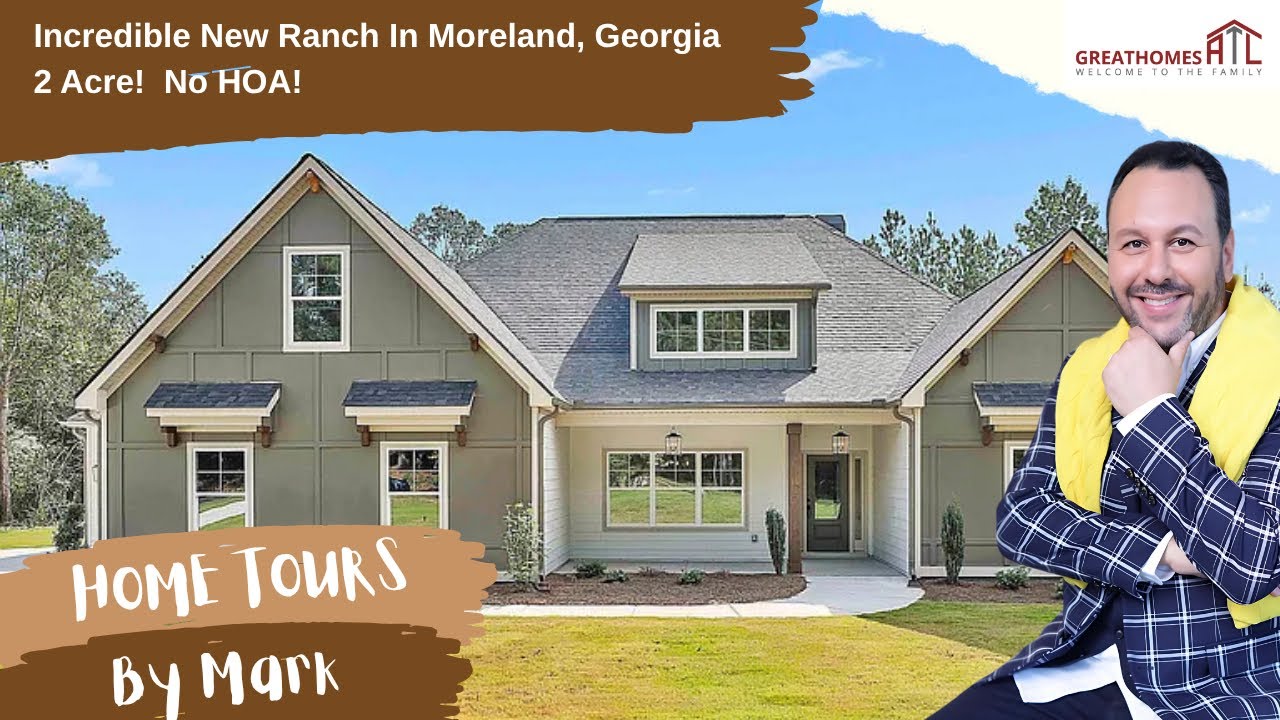 Brand New Ranch Home In Coweta Countyc Georgia! 2 Acres! No HOA! Live A Beautiful Life In A New Home