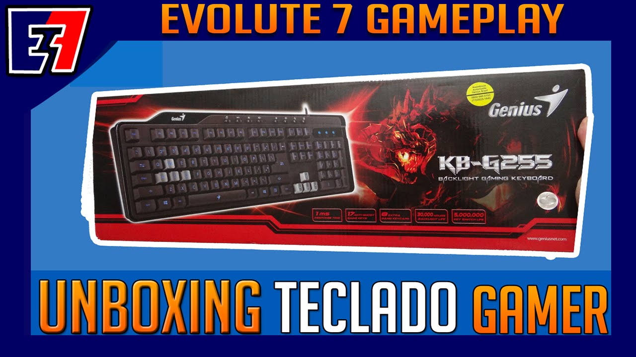 Unboxing - Review Teclado Gamer Genius KB-G255 (PT-BR)