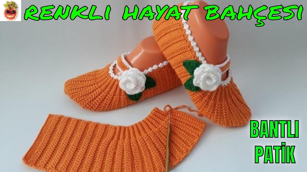Tığ İşi Çok Kolay Bantlı Patik Modeli  -  Anlatımlı Yapılışı -  Örgü Dantel Oya El İşi