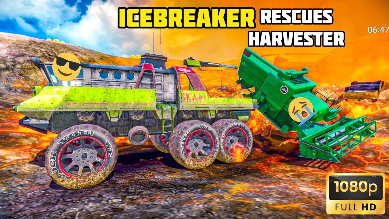 ICEBREAKER RECUES HARVESTER IN THE VOLCANO | OFF THE ROAD HD OPEN WORLD DRIVING GAME